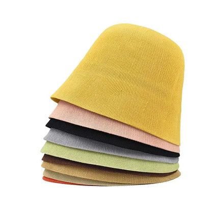 Breathable  Linen Knitted Bucket Cap