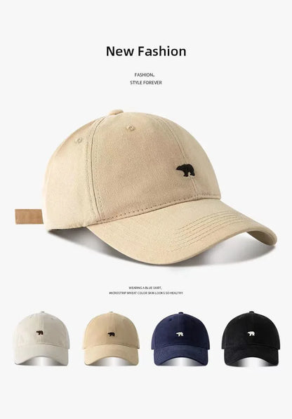 Polar Bear Embroidery Sun Hat Cotton Baseball Cap Lightweight