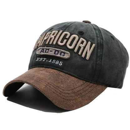 Unisex Cap Washed Cotton AC-DC letter Embroidery Baseball Cap