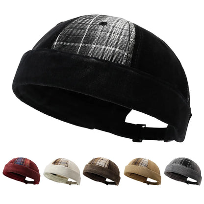 Unisex Retro Brimless Docker Hat Men Adjustable