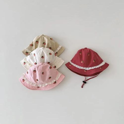 Korean Style Strawberry Baby Bucket Hat 2026