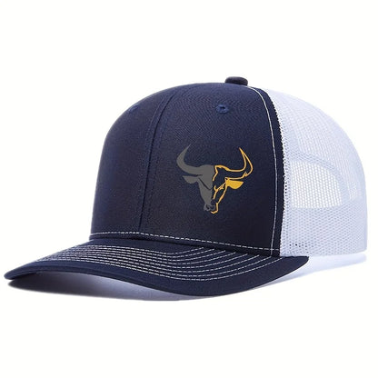 Bull Head Print Breathable Mesh Hats Summer Richardson Truck Driver Hat Men Women