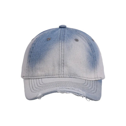 Distressed Tie-Dye Gradient Denim Baseball Cap