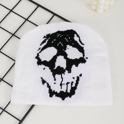 European And American Style Trendy Skull Jacquard Knitted Hat