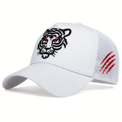 Unisex Tiger Head Embroidery Baseball Caps Adjustable Casual Hats