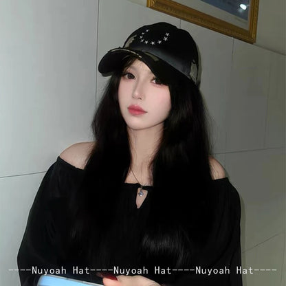 New Men Women Niche Patchwork Embroidered Stars Baseball Hats