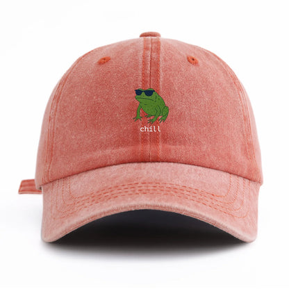 Chill Print Washed Baseball Cap Dad Hat
