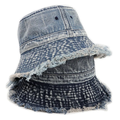 2023 Washed Denim Bucket Hat Women Fisherman's Hat