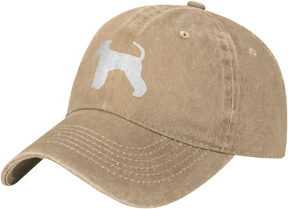 Bedlington Terrier Dog Silhouette Cotton Baseball Cap Low Profile Casual Dad Hat Unisex