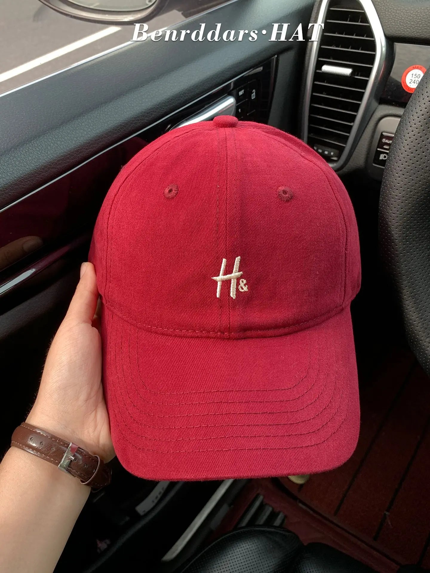 Korean Style RH Letter Embroidery Baseball Cap