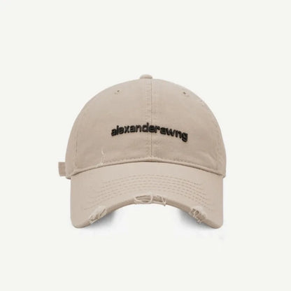 Ripped Letter Embroidery Trendy Baseball Cap Children Soft Top Showing Face Small Couple Big Head Casual Cap Men