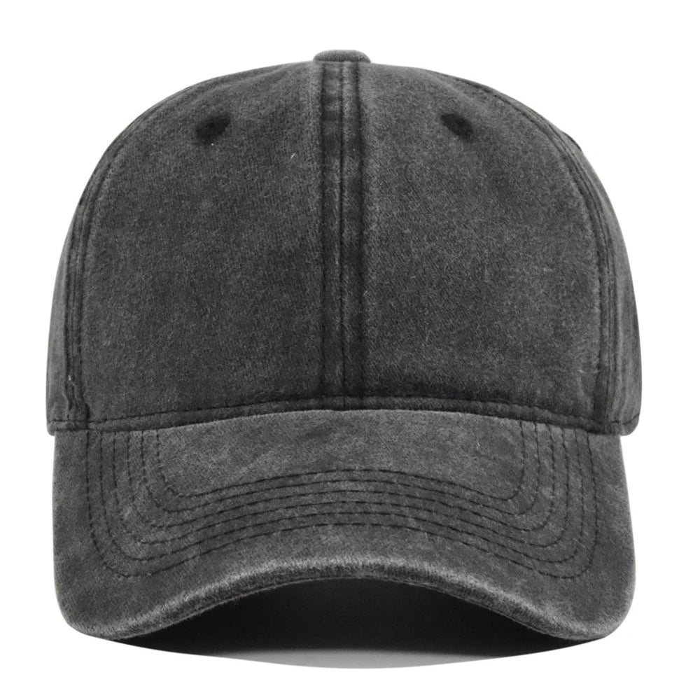 Retro Washed Cotton Baseball Cap Men Women