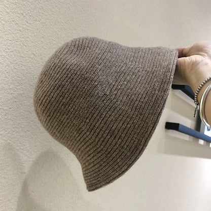 Hip Hop Korean Thicken Warmer Knitted Autumn Felt Wool Hat Bucket Hat