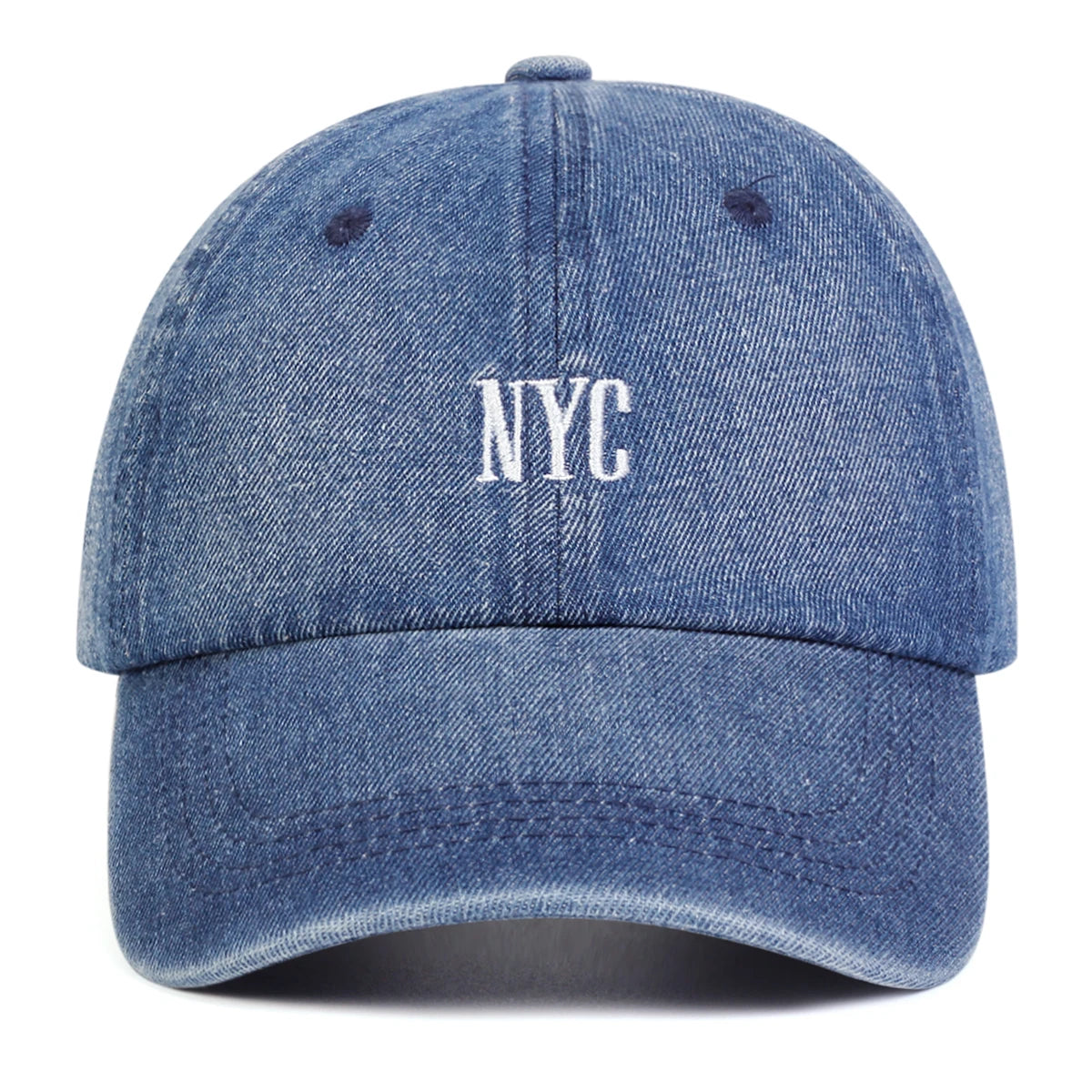 Unisex NYC Embroidery Denim Baseball Caps Spring Autumn Outdoor