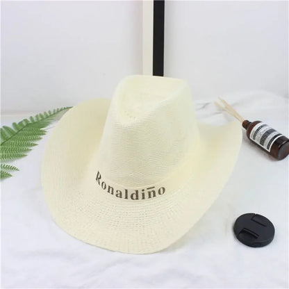 Straw Sun Hat Casual Breathable Cowboy Wide Brim Jazz Hat