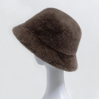 New Women Bucket Hat Faux Casual Fisherman Caps For Ladies