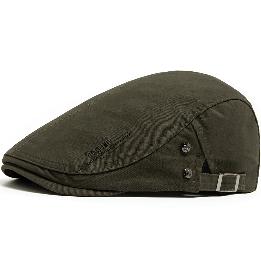 Fashion Men's Beret Button Embroidery Cotton Vintage Berets Outdoor