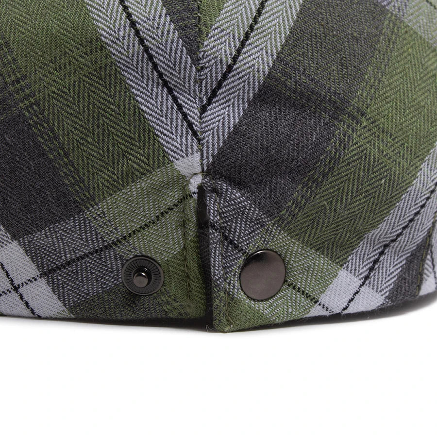 Summer Plaid Thin Beret Women Men Fashion Vintage Visor Hat