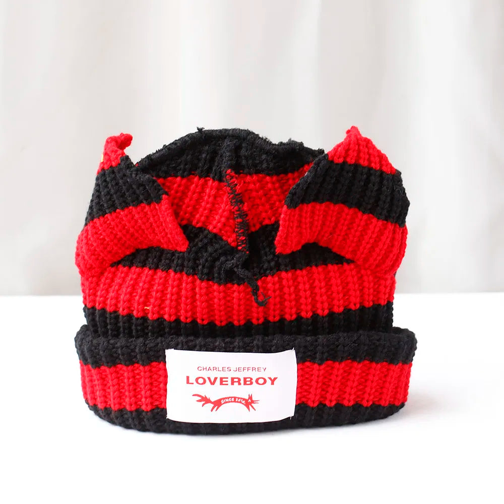 Winter Skullies Hat Unisex Cat Ear Hat Warm Crochet Knitted Hat Costume Beanie Hat