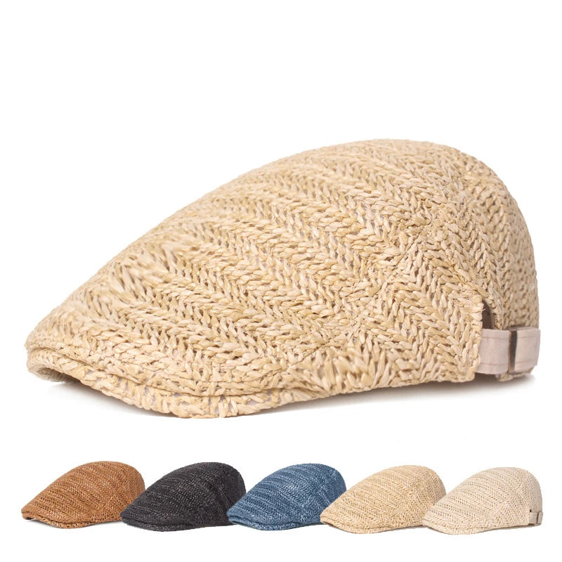 New Knitted Beret Women Men Summer Breathable Newsboy Hats