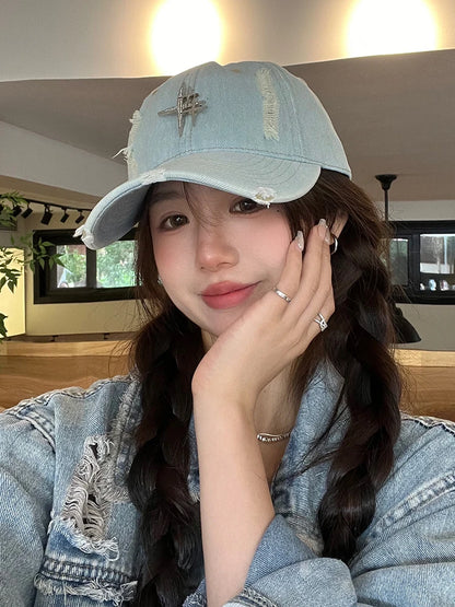 Street Retro Vintage Vintage Cowboy Hole Baseball Cap