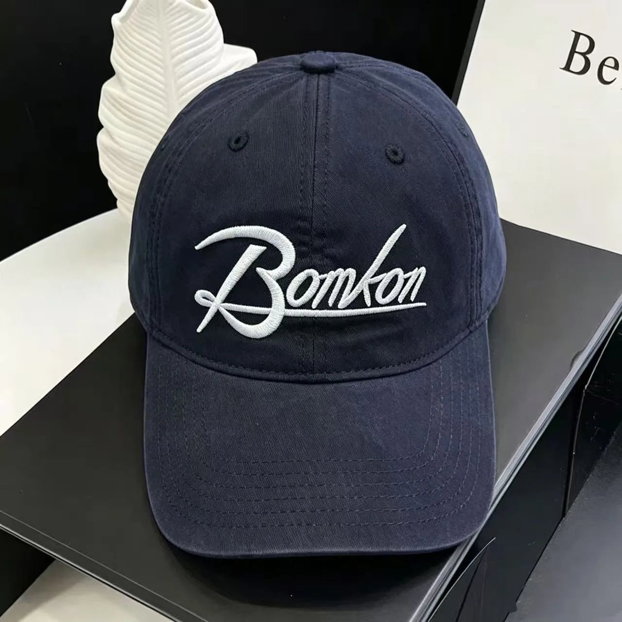 Unisex Washed Denim Baseball Caps Letter Embroidery Kpop Cotton Cap For Women Men