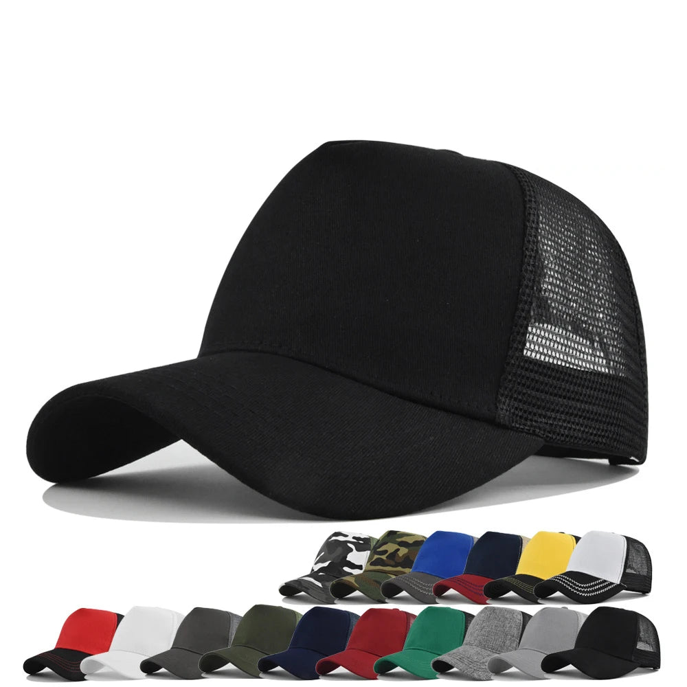 New Autumn Solid Mesh Patchwork Women Men Baseball Cap