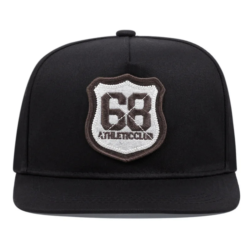Men's and Women's Flat Brim Hats Street Embroidery Figure 68 Hip Hop Hat