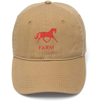 Men's Baseball Cap Horse Farm Embroidery Hat Black Embroidered Casual Baseball Caps