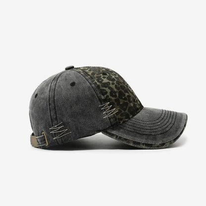 Sunday Forever Embroidered Leopard Patchwork Baseball Cap