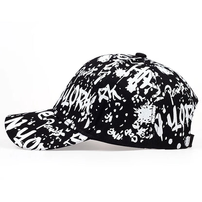 Letters Graffiti Printed Baseball Cap Fashion Outdoor Cotton Dad Hat Casual Sports Hip-Hop Hats Men and Women