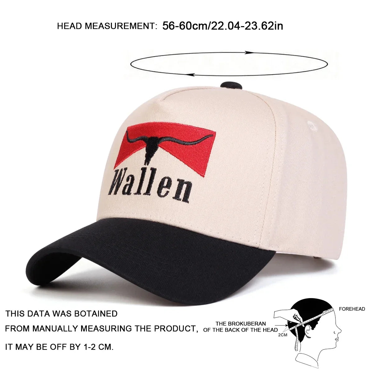 Unisex Wallen Letter Embroidery Baseball Caps Spring and Autumn