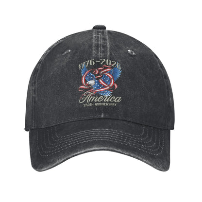 Retro America 250 Years 1776 2026 USA Birthday Baseball Cap