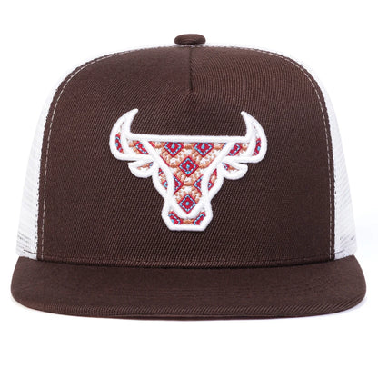 Unisex Ox Head Embroidery Hip Hop Net Hats Outdoor Adjustable Casual Baseball Caps Sunscreen Hat Cap