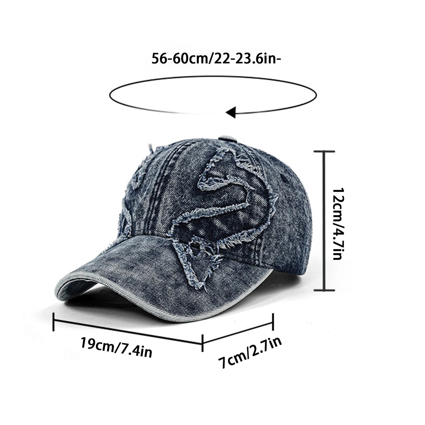 Retro Distressed Patchwork Baseball Cap Outdoor Washed Vintage