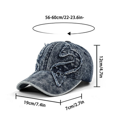 Retro Distressed Patchwork Baseball Cap Outdoor Washed Vintage