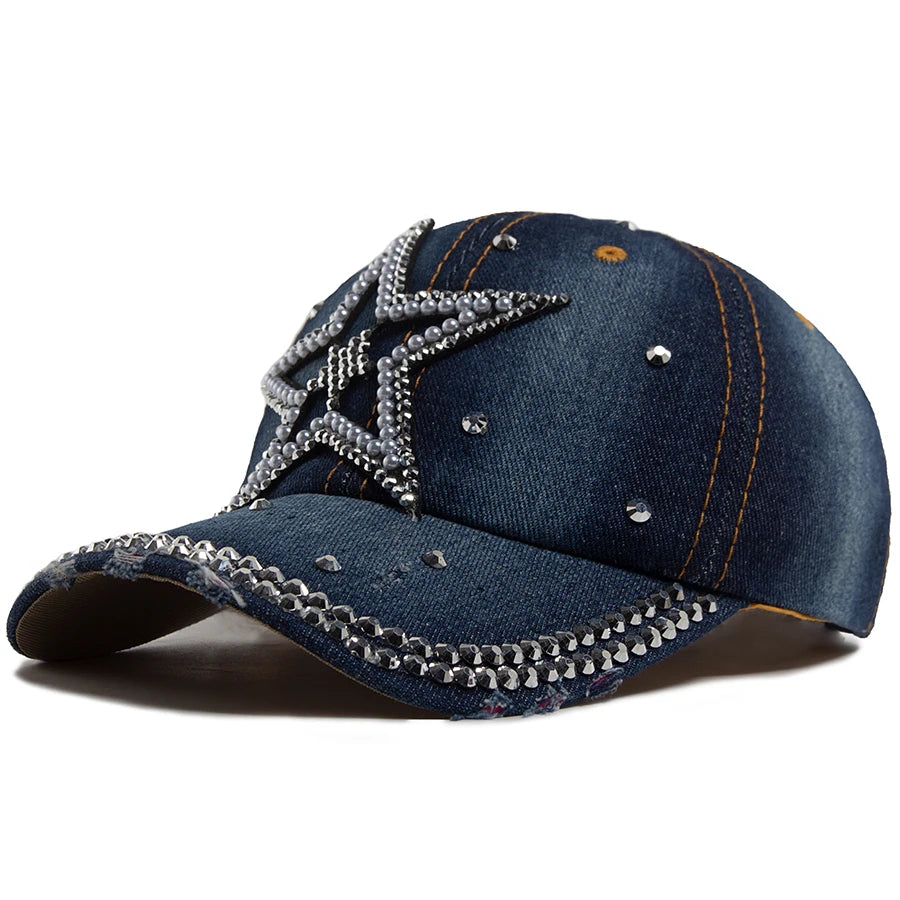 Denim Cloth Baseball Cap Women Fashion Vintage Snapback