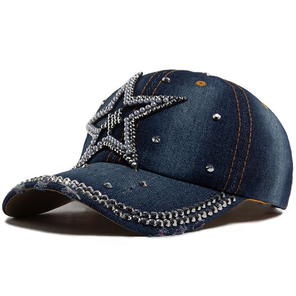 Denim Cloth Baseball Cap Women Fashion Vintage Snapback