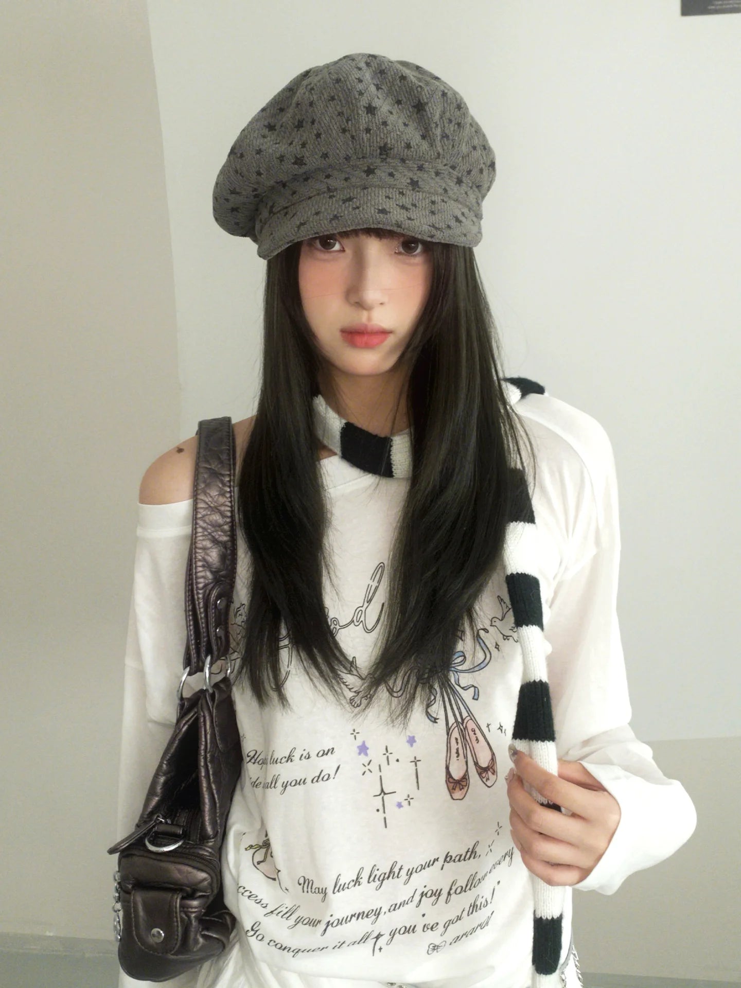 Retro Literary Style Star Beret For Women With An Octagonal Shape