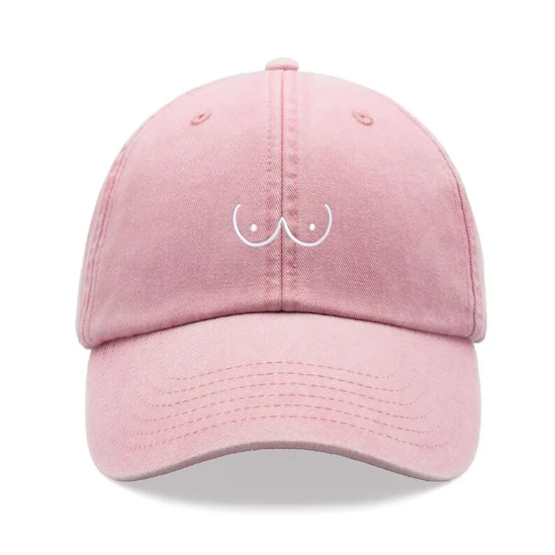 1pc Boobs Cartoon Baseball Caps for Women,Vintage Washed Funny