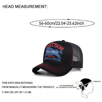 2026 New Breathable Mesh Hat Blue Bull Embroidered Truck Hat