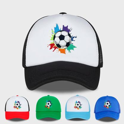 Colorful Soccer Splash Print Sponge Mesh Cap