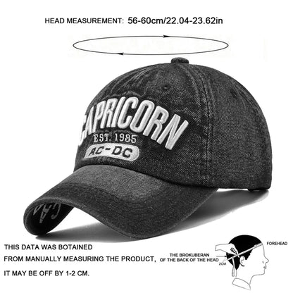 Unisex Capricorn Letter Embroidery Baseball Caps Spring