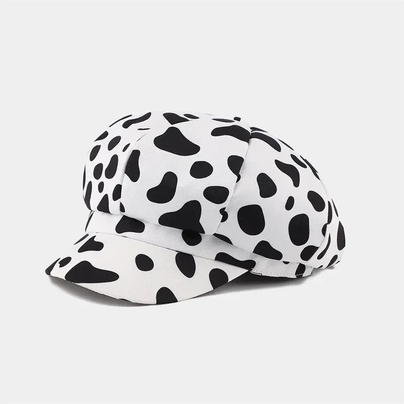 Four Seasons Cotton Print Beret Casual Octagonal Cap Painter Hat