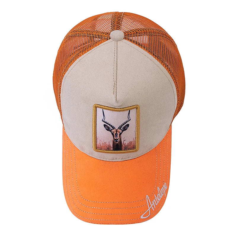 Unisex Rich Color Antelope Pattern Patch Design Suede Hat Male Female Summer