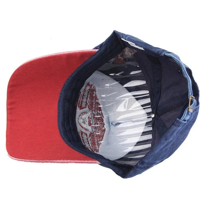 Unisex Washed Cotton Peaked Cap Fashion Letters Adjustable Snapback Baseball Caps Trucker Hat Bonnet