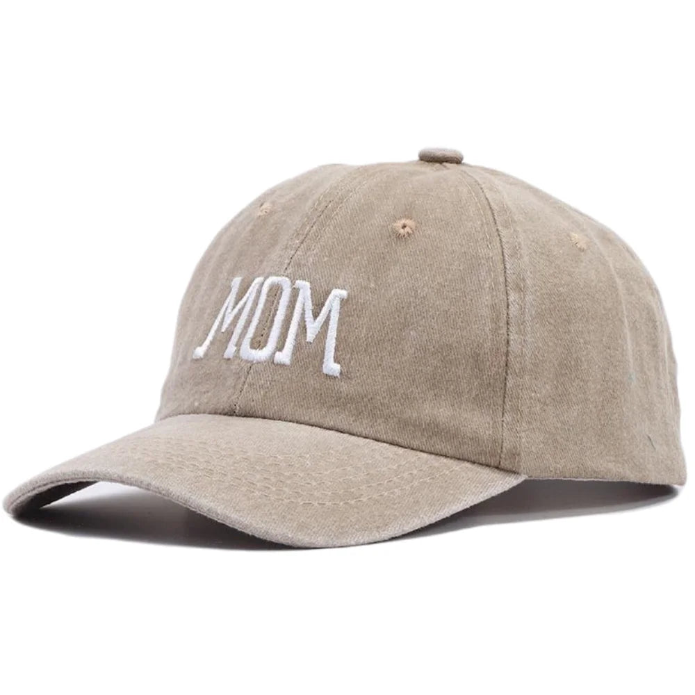 Unisex Washed Cotton Cap Dad Mom Embroidery Baseball Cap