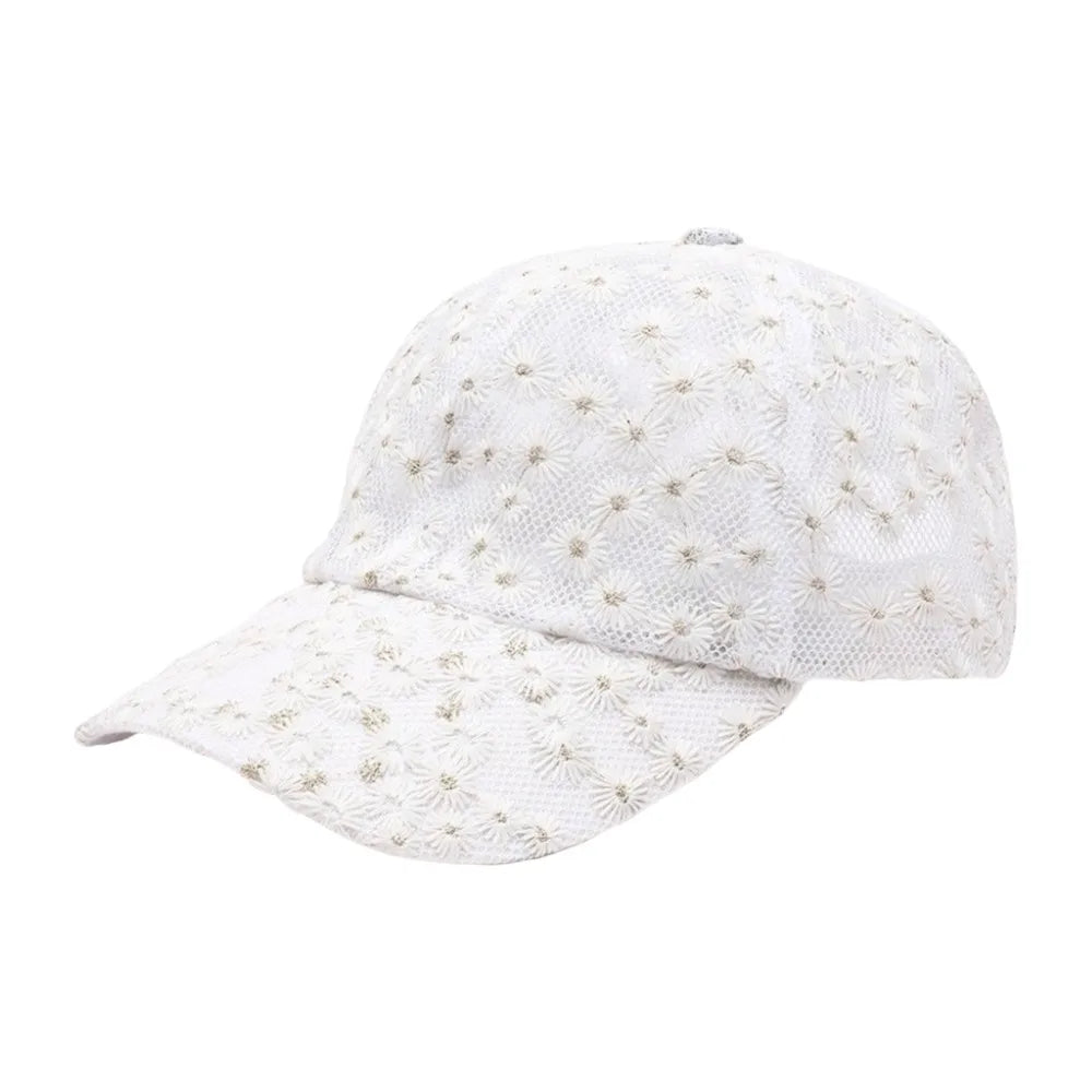 Casual Embroidered Flower Baseball Cap Adjustable