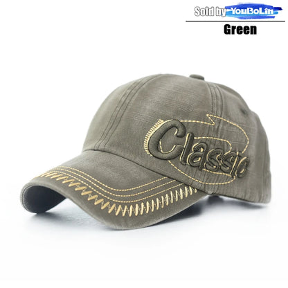 Baseball Cap Korean Style Trendy New Washed Distressed Hat Retro Letter 3D Embroidered Sun Cap