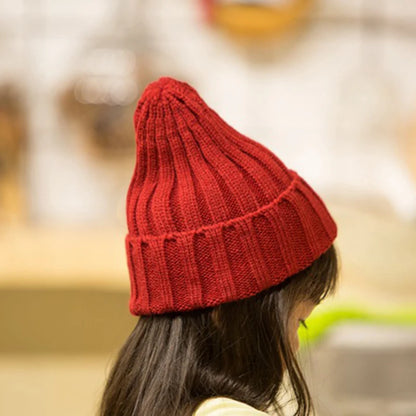 Solid Color Baby Skullies Beanie Winter Warm Kids Knitted Hat